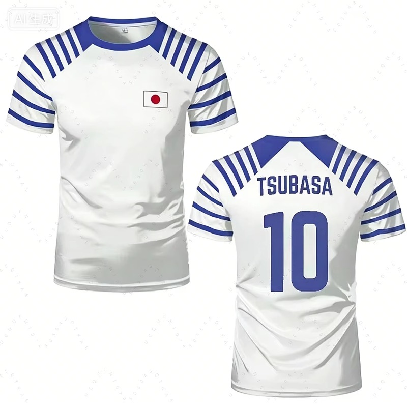 Summer 2026 Kids Clothing - Camiseta de Anime Captain Tsubasa 2026,