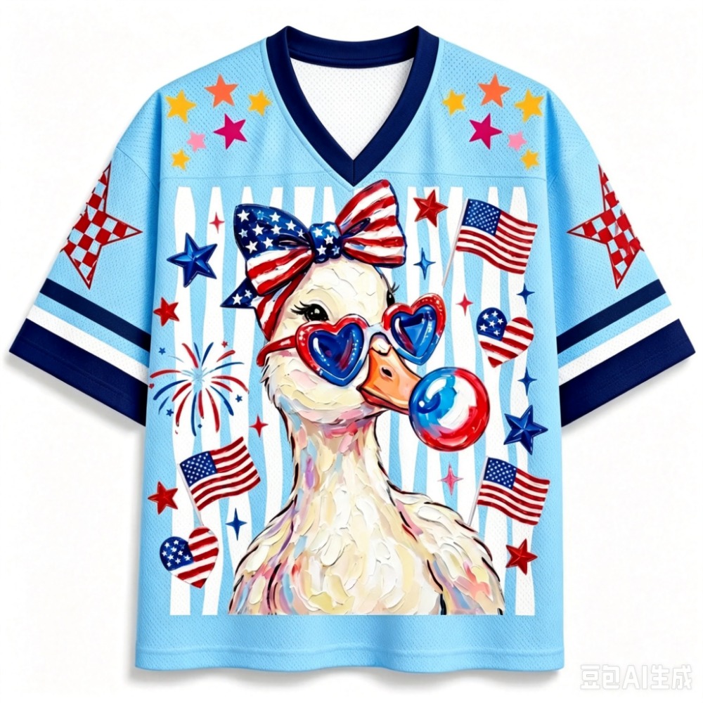 Summer Duck Clothing - Camiseta Holgada con Cuello en V,