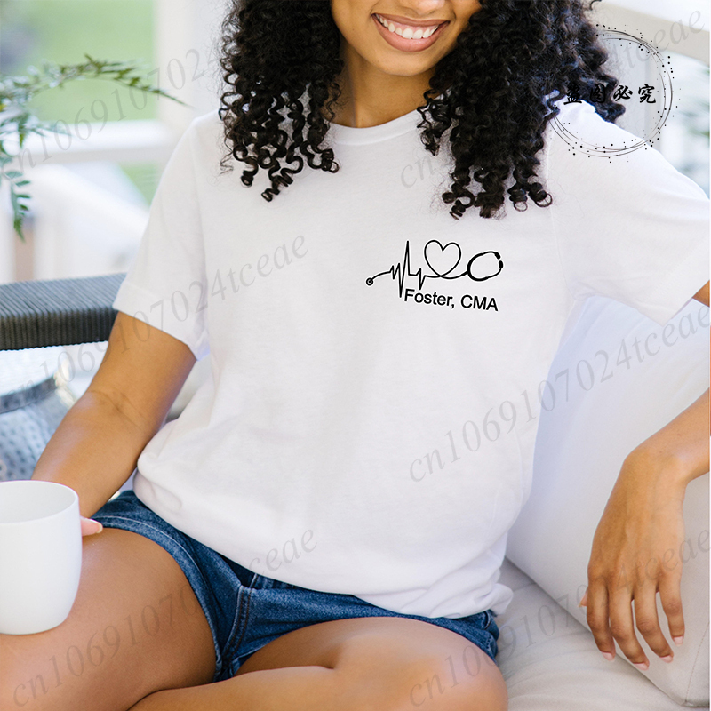 Camiseta de enfermera con nomb - Summer Clothing Name reseña y precio