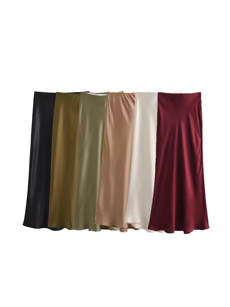 Falda Midi tipo seda de tacto  - Summer Zara reseña y precio